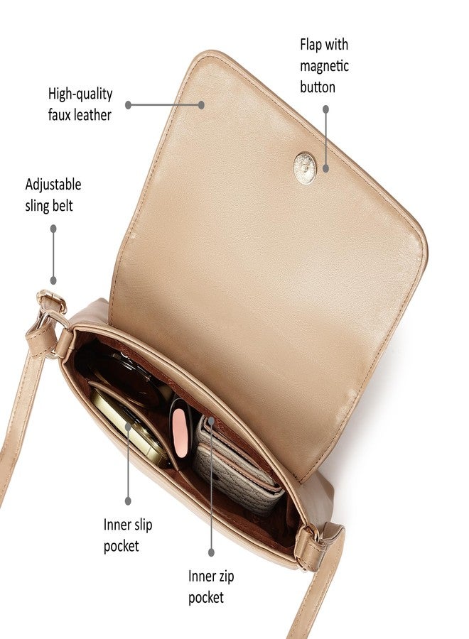 Fastrack Structured Sling Bag with Button Closure for Women | Adjustable Sling Straps | Ladies Purse Handbag | Slings for Casual Carry | Trendy Women Handbags - Image 3